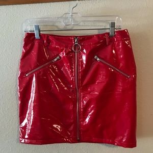 Red Leather Skirt